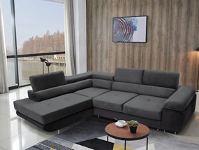 Rohová sedacia súprava Ascend L (sivá + čierna) (L). Akcia -20%. Vlastná spoľahlivá doprava až k Vám domov. 1061863