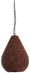Hnedé závesné svietidlo s dreveným tienidlom ø 31 cm Kabinda – Light & Living