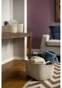 Biely úložný košík Curver Knit, 3 l