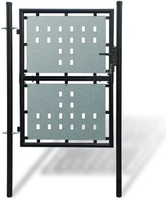 Čierna jednokrídlová plotová brána 100x225 cm