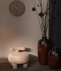 Béžová okrúhla stolička s opierkou Teddy Bouclé Beige - Ø 52*49 cm