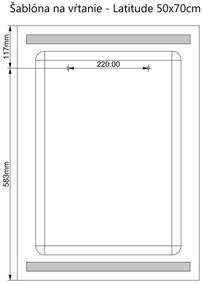 LED zrkadlo Latitudine 50x70cm studená biela - wifi aplikácia