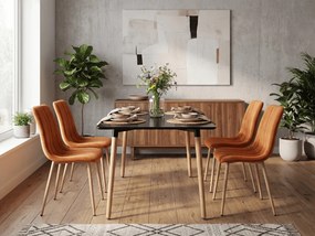 Tehlová zamatová stolička LAVA