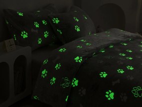 XPOSE® Mikroplyšové obliečky LABKY Exclusive (svietiaci efekt) - sivé