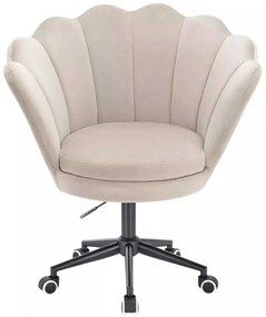 LuxuryForm DESIGN Kreslo FREY VELUR na čiernej podstave s kolieskami - latte