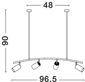LED luster Pogno 965 čierne