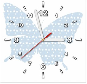 Gario Obraz s hodinami Modrý motýlik Rozmery: 40 x 40 cm