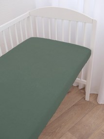 Jersey plachta do postieľky Classic 70 × 140 cm - olivová