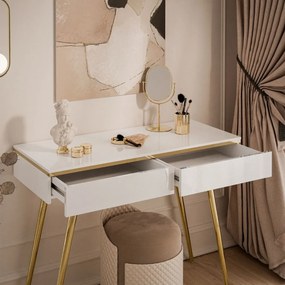 KONZOLA NESSIE BIELY LESK + ZLATÉ NOHY 102 cm