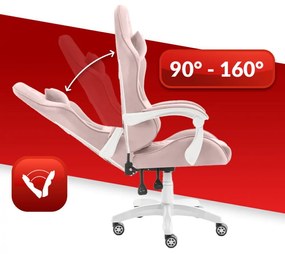 Herné kreslo HC-1000 Pink-White látkové