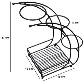 Stojan na kvety 37x19 cm čierna/kov
