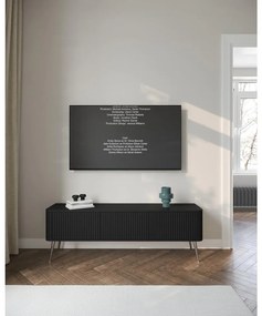 TV skrinka/stolík Oglio O5  (čierna + strieborná). Vlastná spoľahlivá doprava až k Vám domov. 1100659