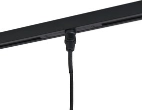 Moderný koľajnicový systém čierny s 3 závesnými svietidlami Gunmetal 1-fázový - Slimline Loyce
