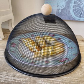 Čierny kovový poklop na potraviny  S - Ø 30*18cm
