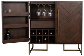 Vinotéka v dekore exotického dreva na 24 fliaš, 100x100 cm Class - Dutchbone