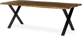 Jedálenský stôl HT-F4321 staré drevo / čierny