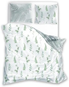 Bavlněné povlečení Letní sen 023 140x200 cm + 70x90 cm bílé/šedé