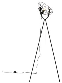Priemyselná trojnohá stojaca lampa čierna 35 cm nastaviteľná - Hanze