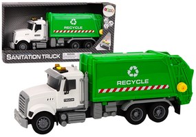 LEAN TOYS Smetiarske auto – bielo-zelená