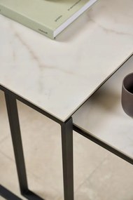 Sada 2 konferenčních stolků Katrine bílý mramor/černá