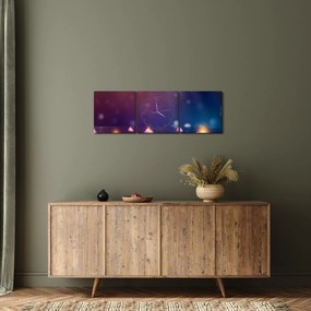 Obraz - Čarovné lekná (s hodinami) (90x30 cm)