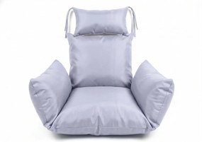 Biele závesné kreslo KOKON so stojanom, svetlý vankúš