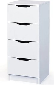 Komoda so 4 zásuvkami Westphalen, biela