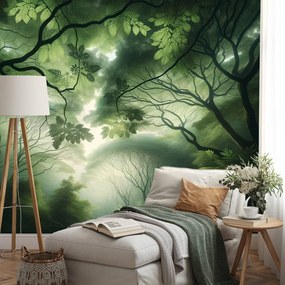 Tapeta zelený lesný raj