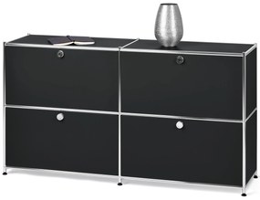 Odkladacia skrinka »CN3« so štyrmi výklopnými doskami, čierna