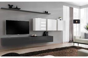 Obývacia stena Switch VII Grafit/Biely