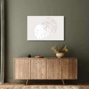 Obraz - Line art monstera N⁰2 (90x60 cm)