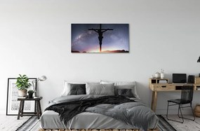 Obraz na plátne Ježiš ukrižovaný neba 100x50 cm