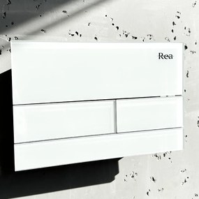 Rea Rea, Podomietkový WC systém K011A-Q + biele sklenené tlačidlo typ T, KPL-E0052