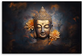 Gario Obraz na plátne Zlatý Budha a kvety Rozmery: 100 x 70 cm