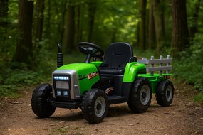 Elektrické autíčko Traktor s prívesom NV-X611 zelené