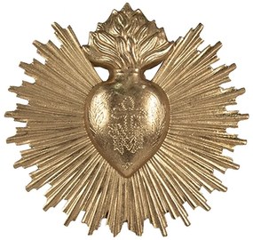 Zlatá antik nástenná dekorácia najsvätejšie srdce Ježišovo - 17*2*16 cm