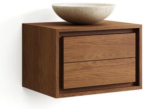 Tmavohnedá závesná skrinka pod umývadlo z teakového dreva 60x40 cm Kenta – Kave Home
