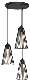 Luster na lanku TORRI 3xE27/15W/230V čierna