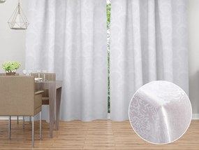 Biante Dekoračný záves Monako PM-122 Zámocký vzor biely - šírka 270 cm 270x230 cm