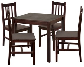 Jedálenský stôl 8842H tmavohnedý lak + 4 stoličky 869H tmavohnedý lak