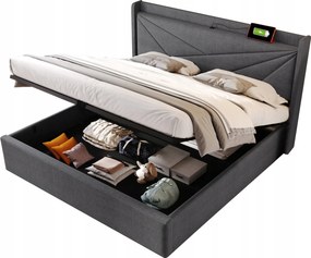 Čalúnené dvojlôžko s úložným priestorom 160 x 200 cm matrac