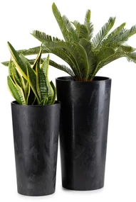 PLASTOVÝ KVETINÁČ URBANIKA SADA 2KS 57X30 CM+46,6X25,5 CM ČIERNA
