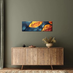 Obraz - Textúra listov (s hodinami) (90x30 cm)