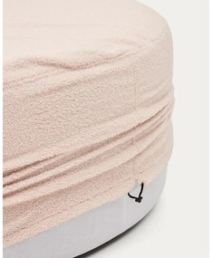 Svetloružový taburet z textílie buklé Kaeli – Kave Home
