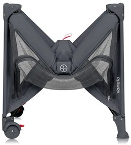 Lionelo - Cestovná postieľka LAURA Grey Concrete