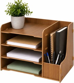 Stolový organizér na dokumenty a časopisy RD54014, hnedá