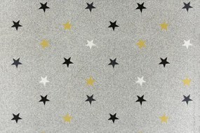 Detský metrážny koberec Stars 09 mix sivý