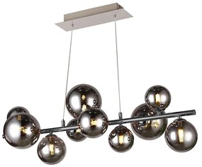 Wofi 6014.10.24.9000 - LED Luster na lanku VILLA 10xG9/3W/230V čierna/chróm