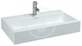 LAUFEN Living Umývadlo do nábytku, 800 mm x 460 mm, biela – 1 otvor na batériu, stredový H8174370001041