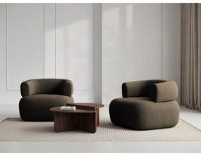 Hnedé kreslo z textílie bouclé Jenny – Micadoni Home